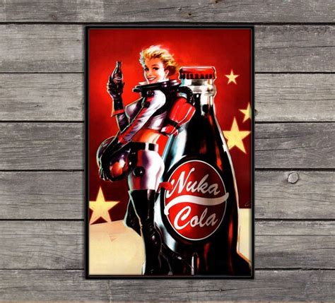 Fallout Poster Nuka Cola Bottle Girl 2 Video Game Poster Etsy