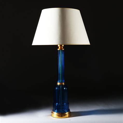 An Imperial Blue Glass Lamp | BADA