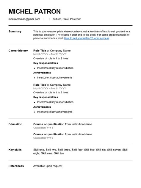 Seek Resume Template 2 Pdf