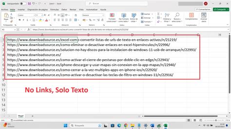 Como eliminar o desactivar enlaces en Excel Hipervínculos