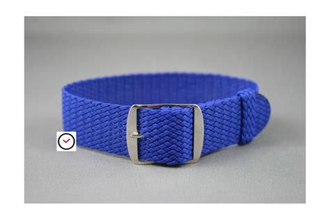 Electric Blue Braided Perlon Watch Band Nylon Fabric Adjustable