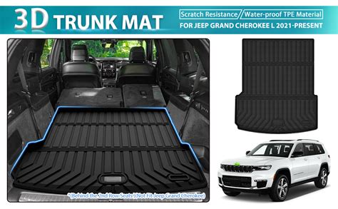 Fiilines Cargo Mat For Jeep Grand Cherokee L 2024 2023 2021 Behind The 2nd Row Seats All