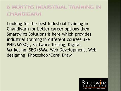 PPT 6 Months Industrial Training In Chandigarh PowerPoint