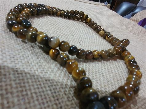 Tasbih Permata Batu Asli Mata Harimau Tiger Eyes Germstone Ori Men S