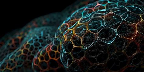 Nanotechnology Structure Of Hexagonal Nano Material Macro Abstract