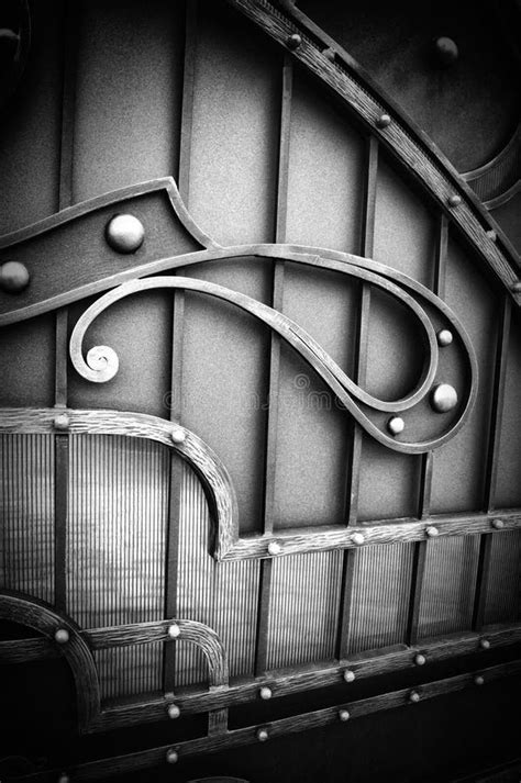 Beautiful Wrought Iron Fence Elements in Dark Colors Stock Image ...