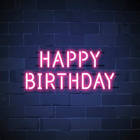 Happy Birthday Neon Sign Vector