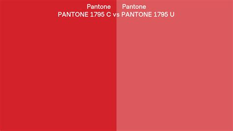 Pantone 1795 C Vs Pantone 1795 U Side By Side Comparison