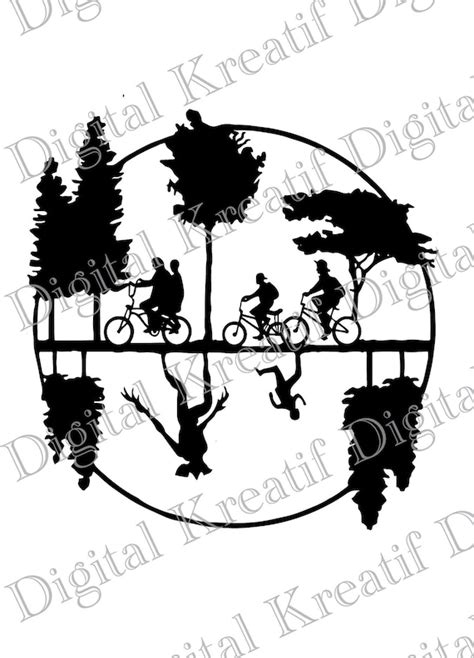 The Upside Down Stranger Things Silhouette Jpeg Eps Png Etsy Australia