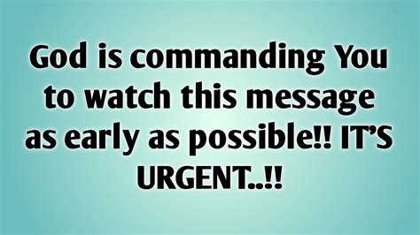 Shocking God Is Commanding You To Watch This God S Message For