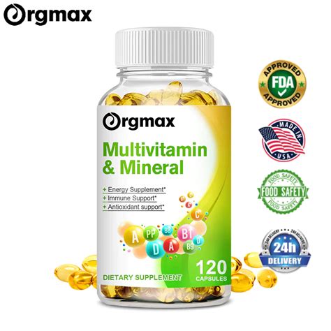 Orgmax Multivitamin Mineral Capsules Biotin Vitamin A B C D E