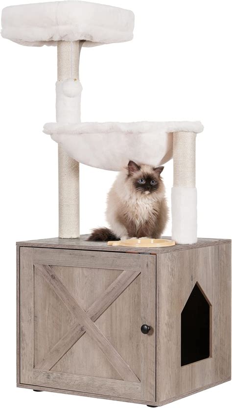 Amazon Hey Brother Cat Tree With Litter Box Enclosure All In One