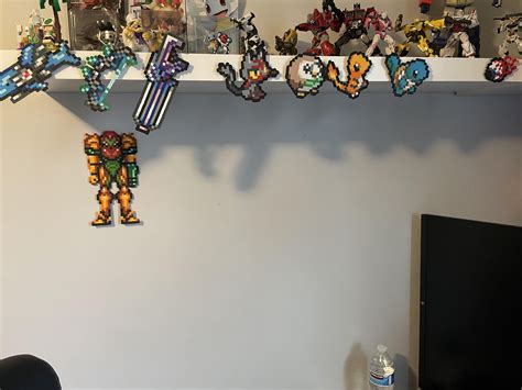 My perler bead wall/shelves! : r/PerlerBeads