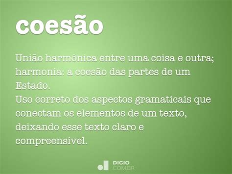 O Que Significa A Palavra Coesão