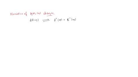 Solved Complete This Equation For The Dissociation Of The Electrolyte