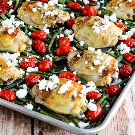 Greek Chicken Green Beans And Tomatoes Sheet Pan Meal Video Kalyn