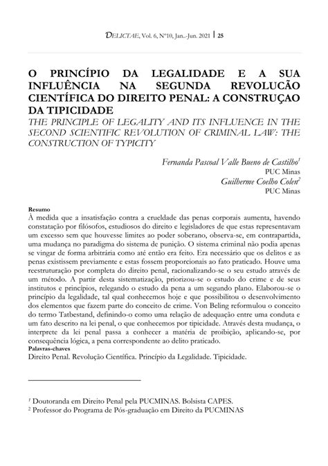 PDF O PRINCÍPIO DA LEGALIDADE E A SUA INFLUÊNCIA NA SEGUNDA REVOLUCÃO