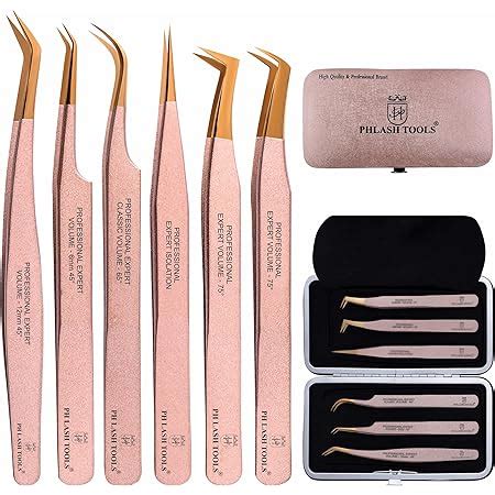 PHLASH TOOLS Pack De 3 Pinzas Para Extensiones De Pestañas Kit De