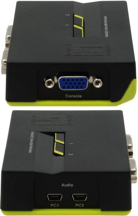 LevelOne KVM 0221 2 Port USB VGA KVM Switch Audio Support