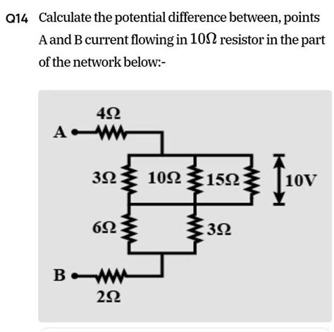 Q Calculate The Potential Difference Between Points A And B Current Fl