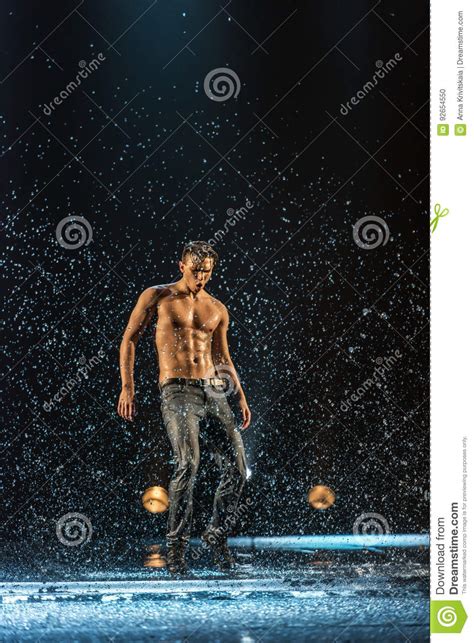 Male Dancers In The Rain Editorial Image Image Of Bending