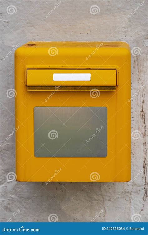 Yellow Post Box Stock Photo Image Of Yellow Letter 249595034