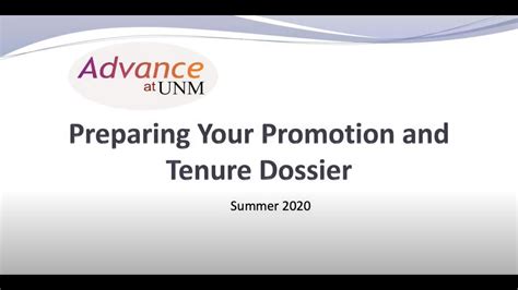 Tips For Preparing Your Promotion And Tenure Dossier Youtube