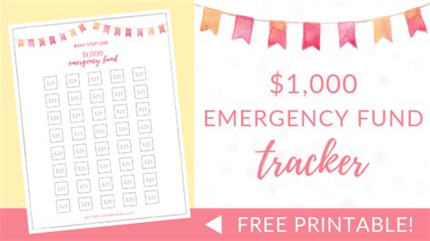 Emergency Fund Savings Tracker Printable Set Savings Goal Tracker