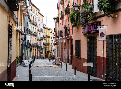 Traditional Street In Embajadores Area In Lavapies Quarter In Central