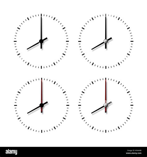 Set Of Clocks Without Numbers Isolated On White Background Stock Photo