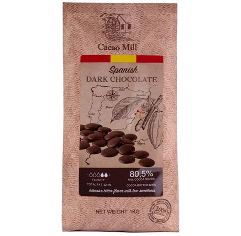 Черный шоколад 1 кг 80,5% какао массы, Испания, Natra Cacao
