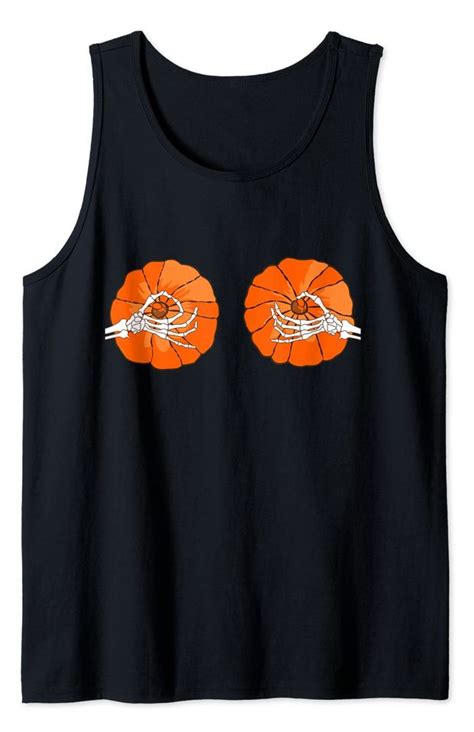 Pumpkin Boobs Skeleton Hands Halloween Bikini Costume Tank Top Sold By