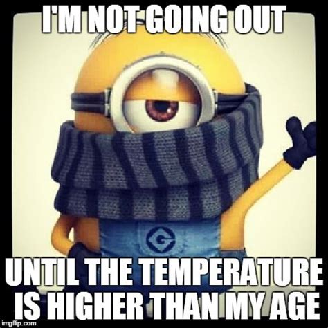 a minion wearing a scarf and saying, i'm not going out until the ...