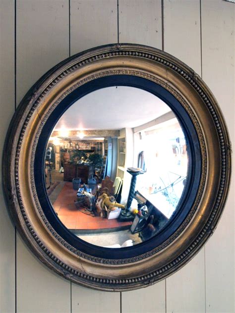 Antique Round Convex Mirror Puckhaber Decorative Antiques