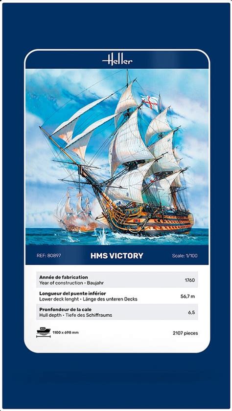 HMS Victory Plastic Model Sailing Ship Kit 1 100 Scale 80897