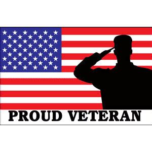 Proud Veteran & American Flag - Sticker at Sticker Shoppe