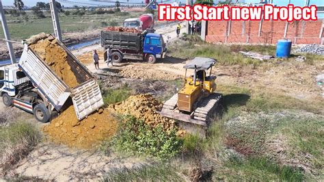 First Start New Project Filling Up Land By Bulldozer Komatsu D P