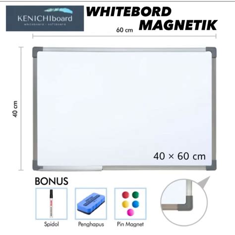 Jual Papan Tulis Whiteboard White Board Gantung Magnet Single Face