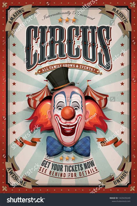 Vintage Circus Poster Big Top Illustration Stock Vector (Royalty Free) 1429439249 | Shutterstock