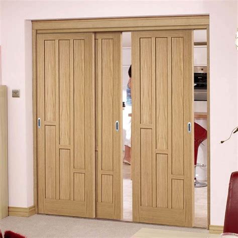 Pass Easi Three Sliding Doors And Frame Kit Coventry Contemporary Oak