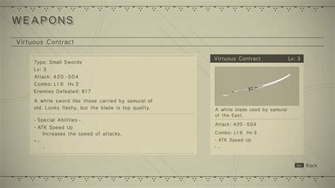 Weapons Info Nierautomata Interface In Game