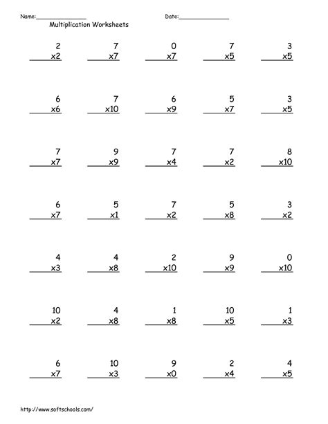 Multiplication Worksheets X2 X3