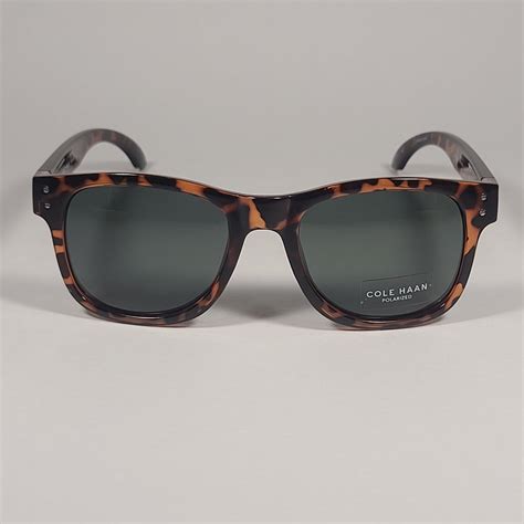 Cole Haan Ch8000 215 Tortoise Polarized Square Sunglasses Brown Tortoi