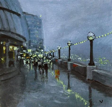 London City In Rain Acrylic Painting By Vishalandra Dakur Artfinder