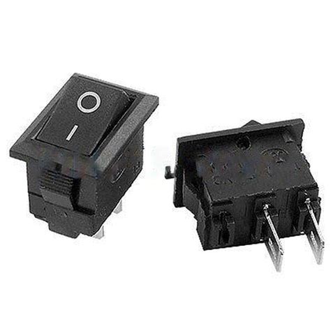 10 X Black 15x10mm 2 Pin SPST On Off Snap In Mini Boat Rocker Switch 3A