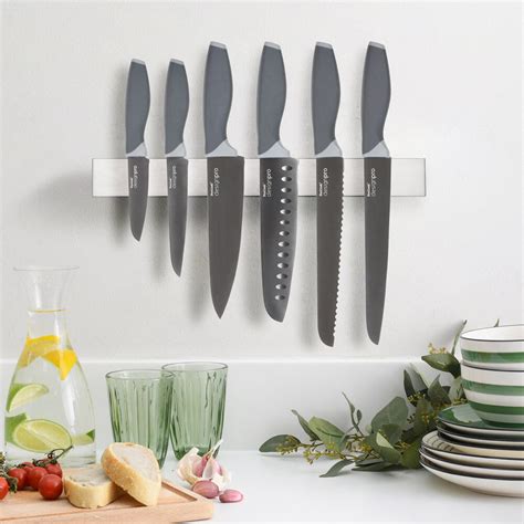 Designpro Titanium Knife Set With Stainless Steel Knife Rack Piece