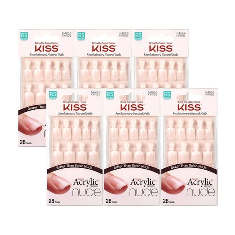 Kiss Salon Acrylic Nude French Nails 28 Count Breathtaking 6 Pack For Sale Las Vegas NV