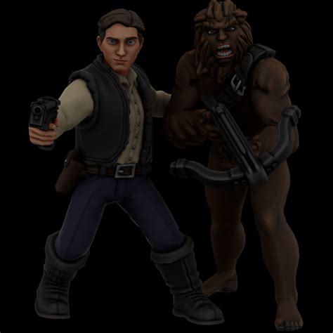 Han Solo and Chewbacca : r/HeroForgeMinis