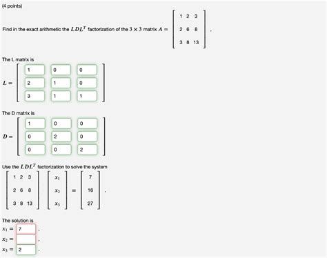 Solved Points Find In The Exact Arithmetic The Chegg