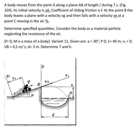 Solved A Body Moves From The Point A Along A Plane Ab Of